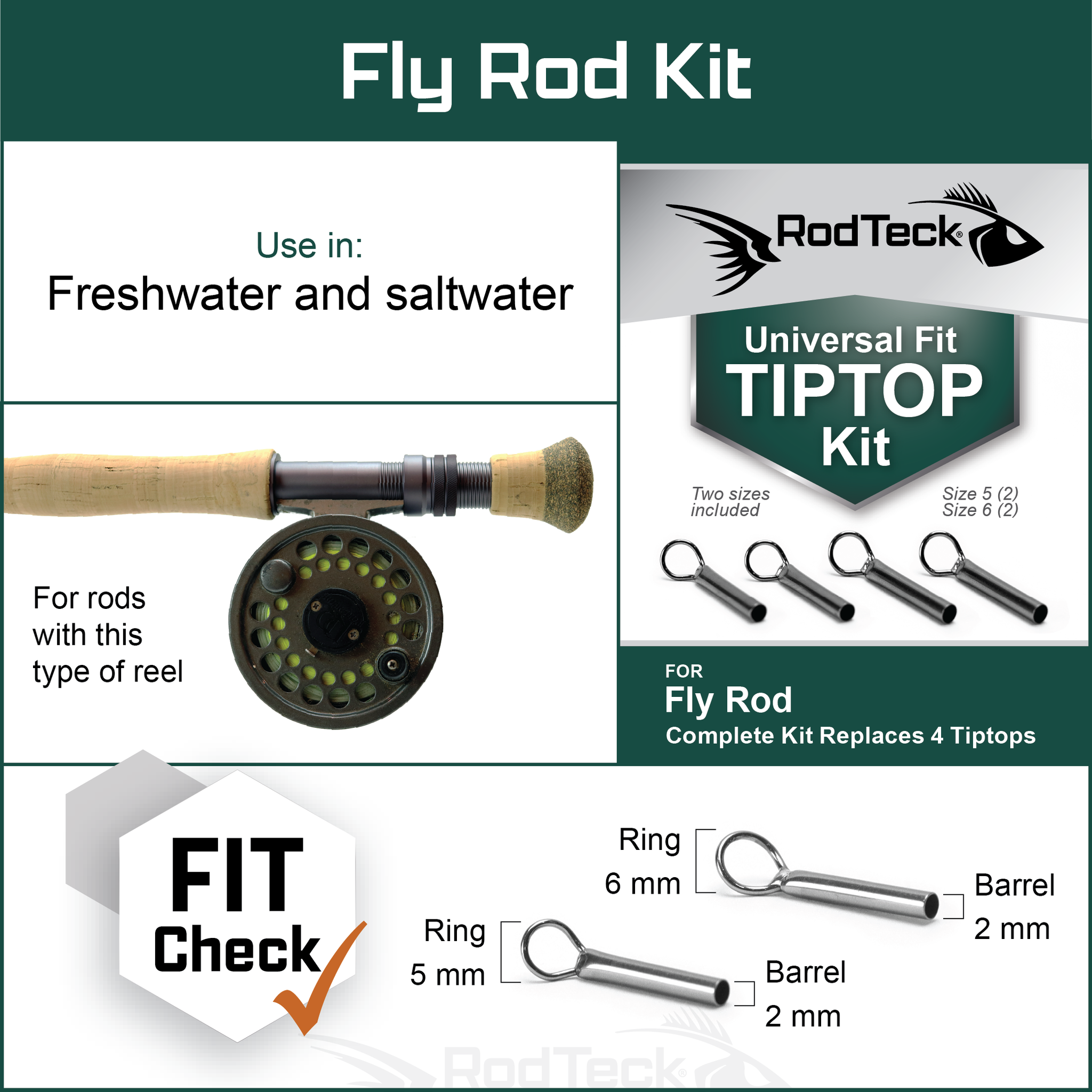 Buy Fishtech Rod Tip Repair Kit 6-Piece with Quick Dry Cement online at